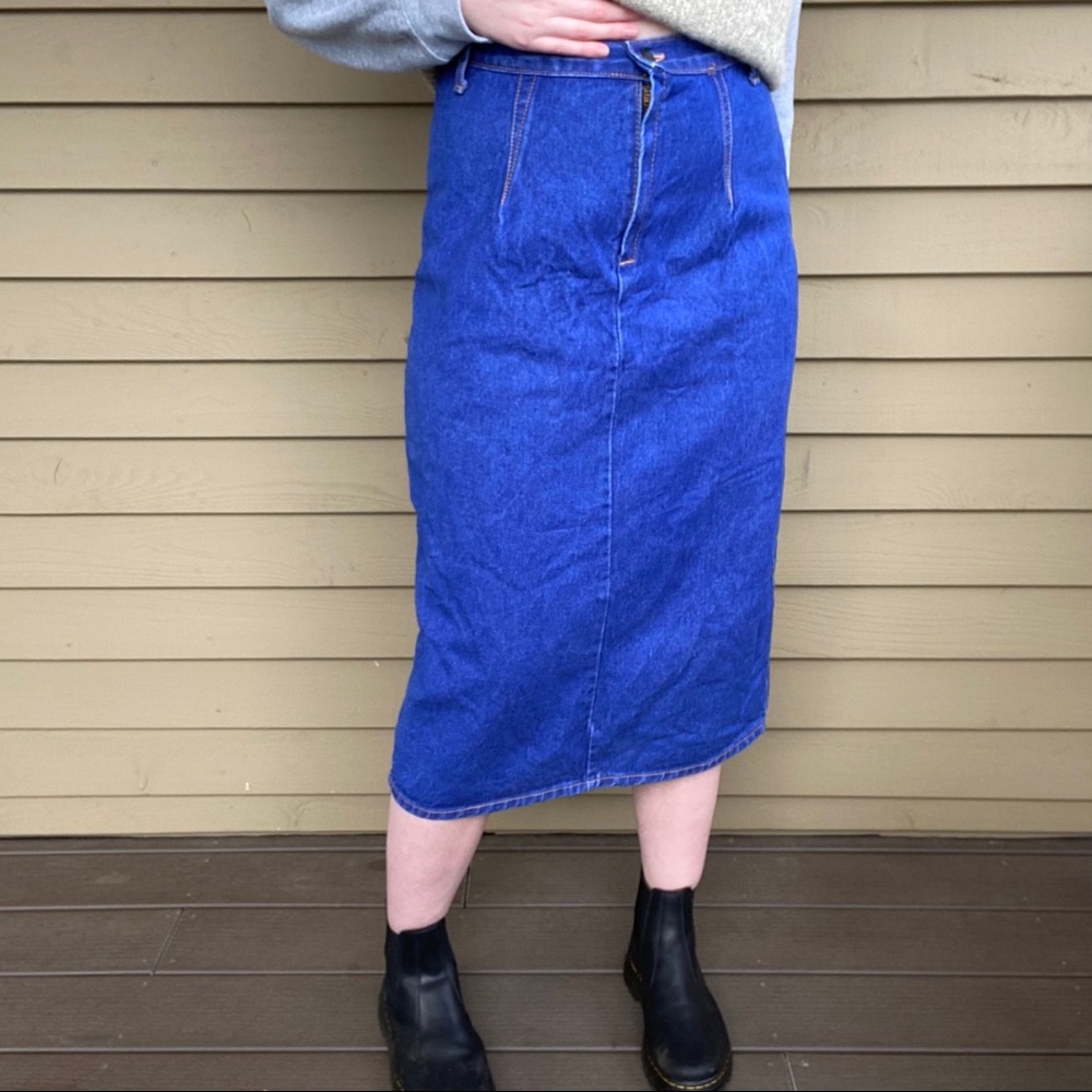 Vintage Denim Midi Skirt